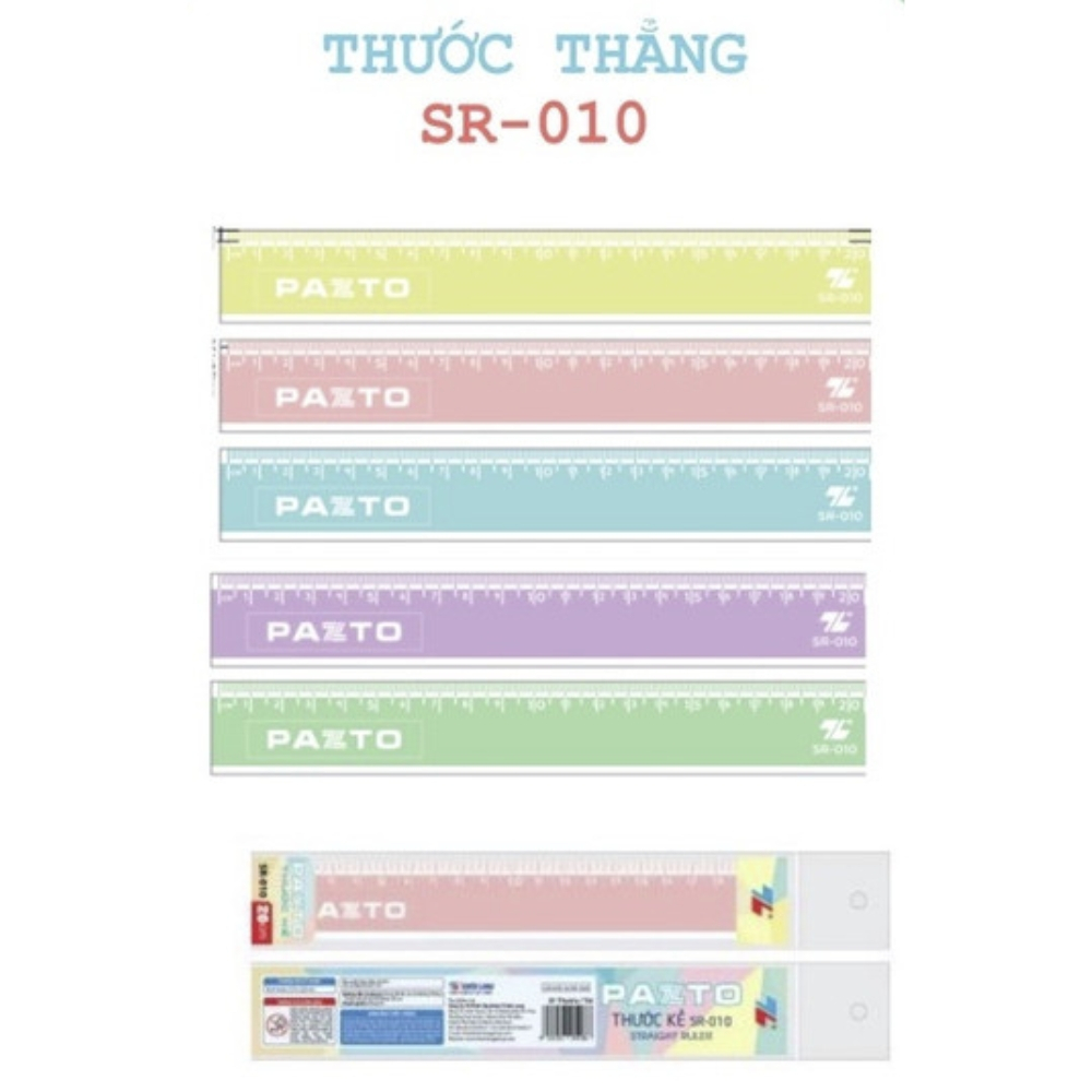 Thước Kẻ THIÊN LONG Màu Pastel 20cm SR - 010