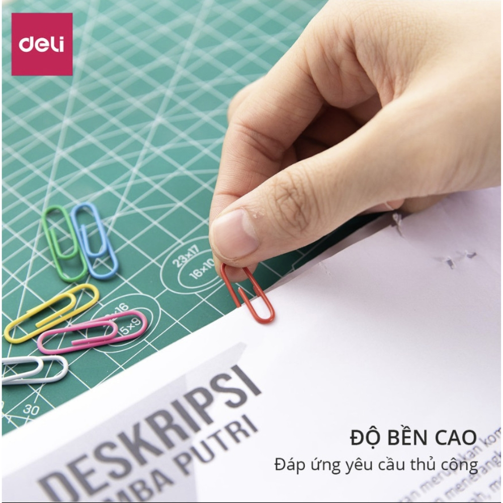 Hộp 100 Ghim Vòng Màu Kẹp Tài Liệu Bằng Kim Loại Nhiều Màu Deli  - E0024