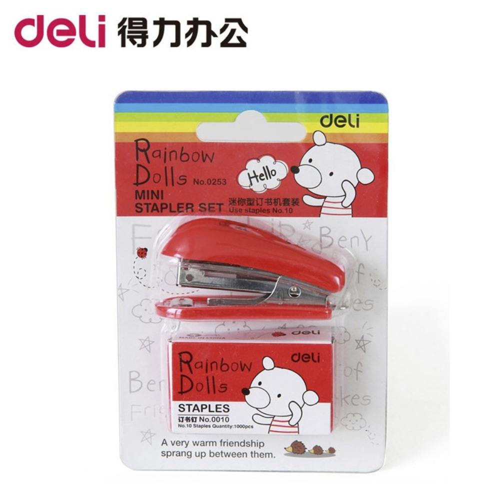Dập Ghim Số 10 Mini Deli Stapler 0253 ( Kèm Hộp Ghim )