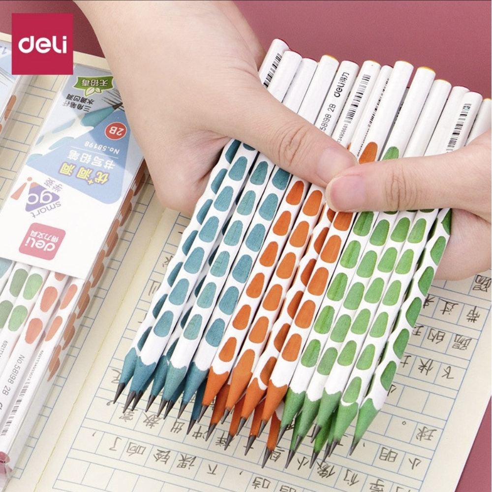 Bút Chì Định Vị 2B Deli Có Khắc Rãnh Graphite Pencil - No.58198