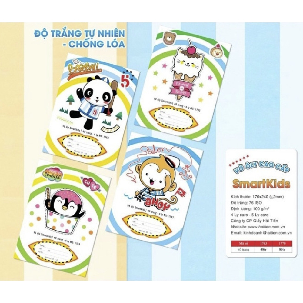Set 10 Vở Ôly Hải Tiến Smart Kids 48 Trang ( MS : 1763 )