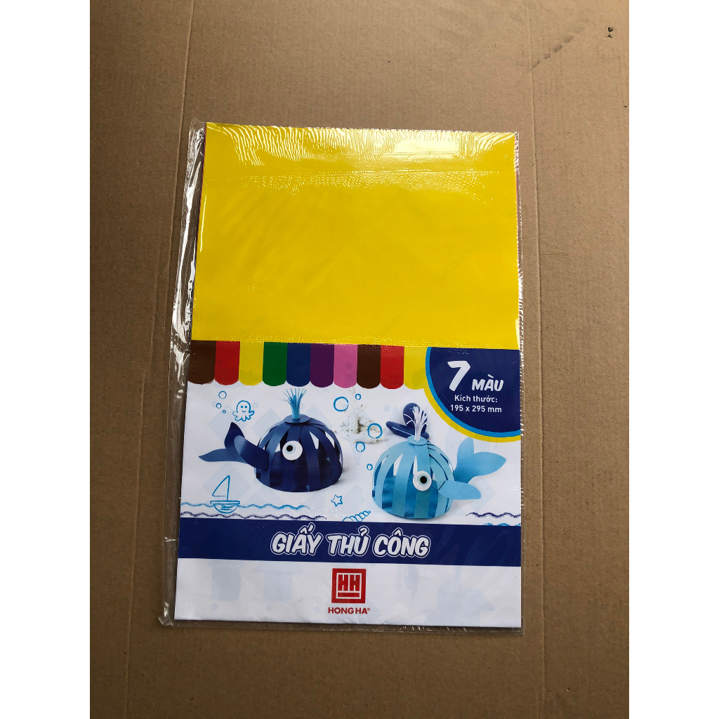 Giấy Thủ Công Hồng Hà Nhiều Màu Có Decal Dính Và Không Dính