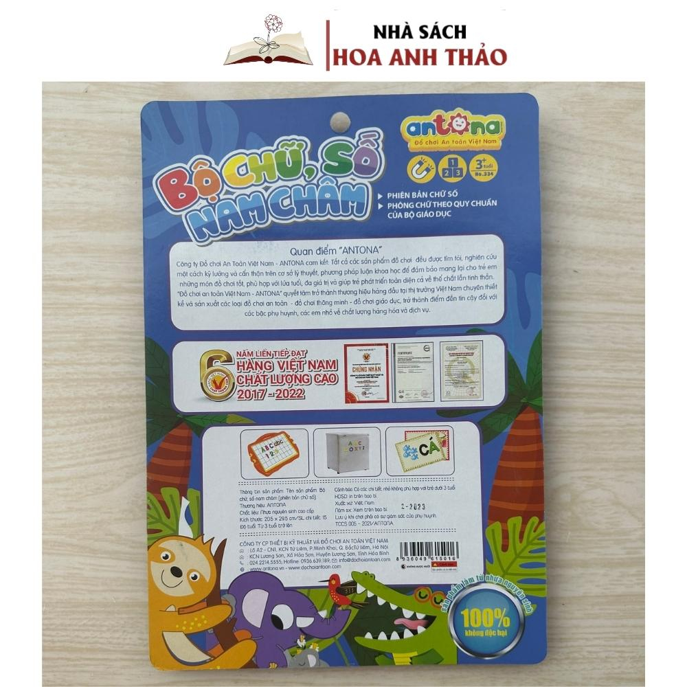 Bộ chữ cái và bộ chữ số nam châm từ nhựa an toàn cho bé hàng Antona