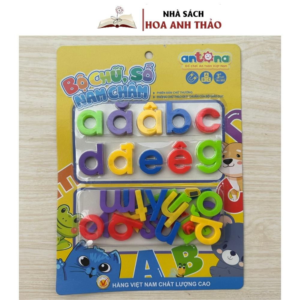 Bộ chữ cái và bộ chữ số nam châm từ nhựa an toàn cho bé hàng Antona