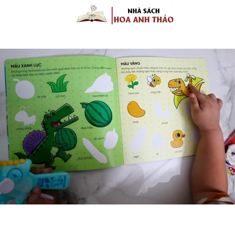 Sách - Bóc Dán Thông Minh Rèn Luyện IQ Khủng Long Bảo Chúa DAVID Dán Đi Dán Lại Nhiều Lần
