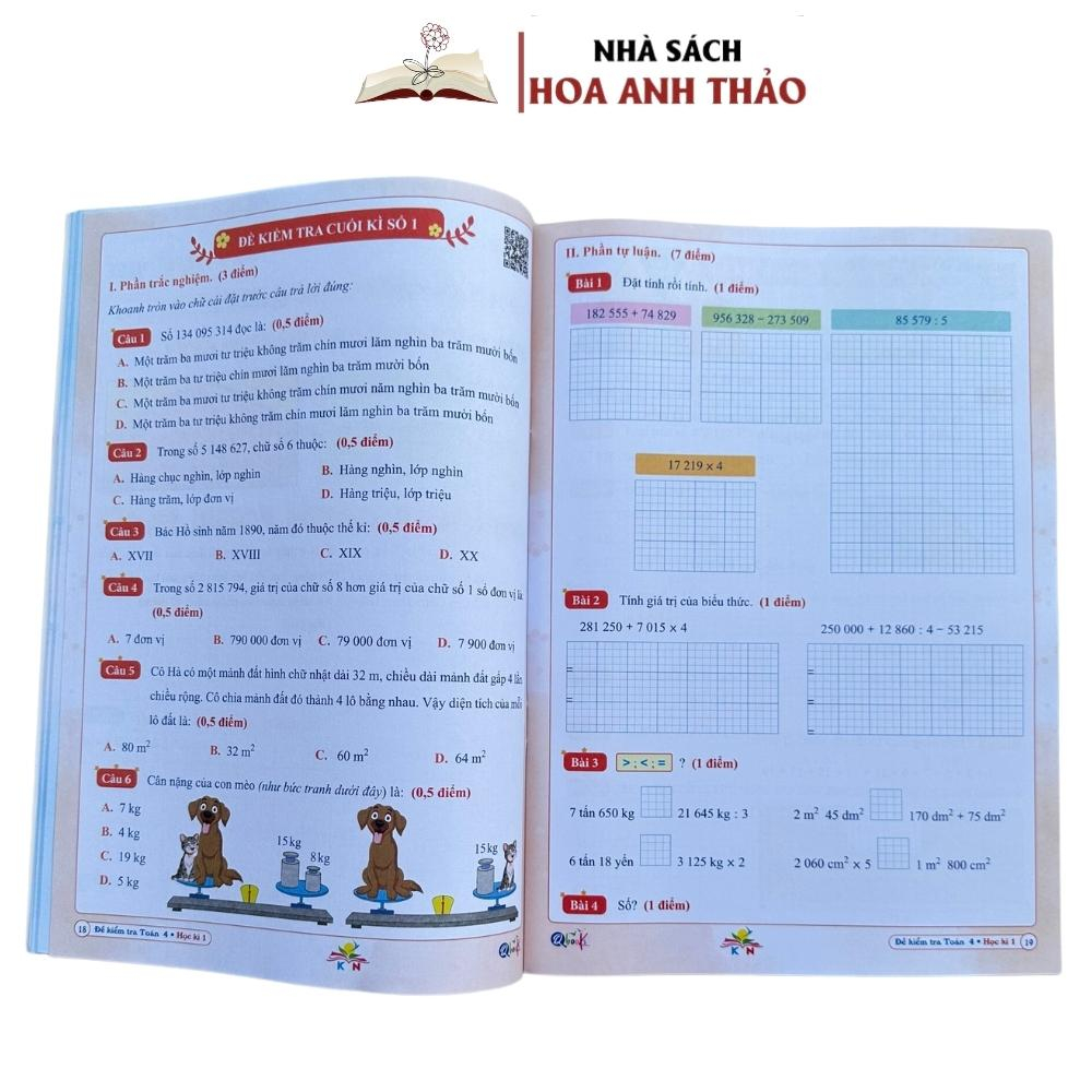 Sách - Bài tập tuần và đề kiểm tra Toán và Tiếng Việt lớp 4 học kỳ 1