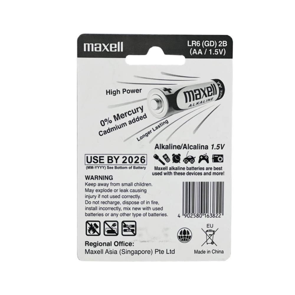 Pin AA , Pin AAA Maxell Alkaline 1.5V Vỉ 2 Viên Chính Hãng
