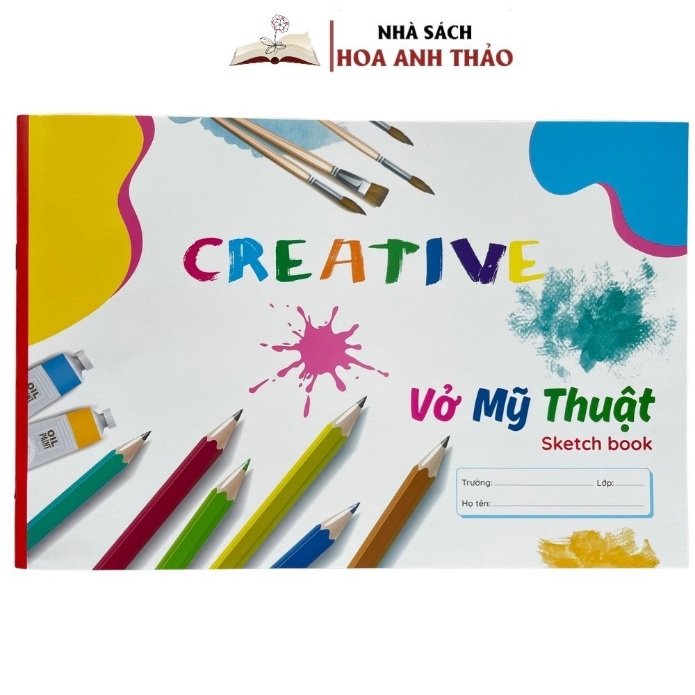 Vở Vẽ Mỹ Thuật Khổ A4 Định Lượng 100gsm, 40 Trang Cả Bìa