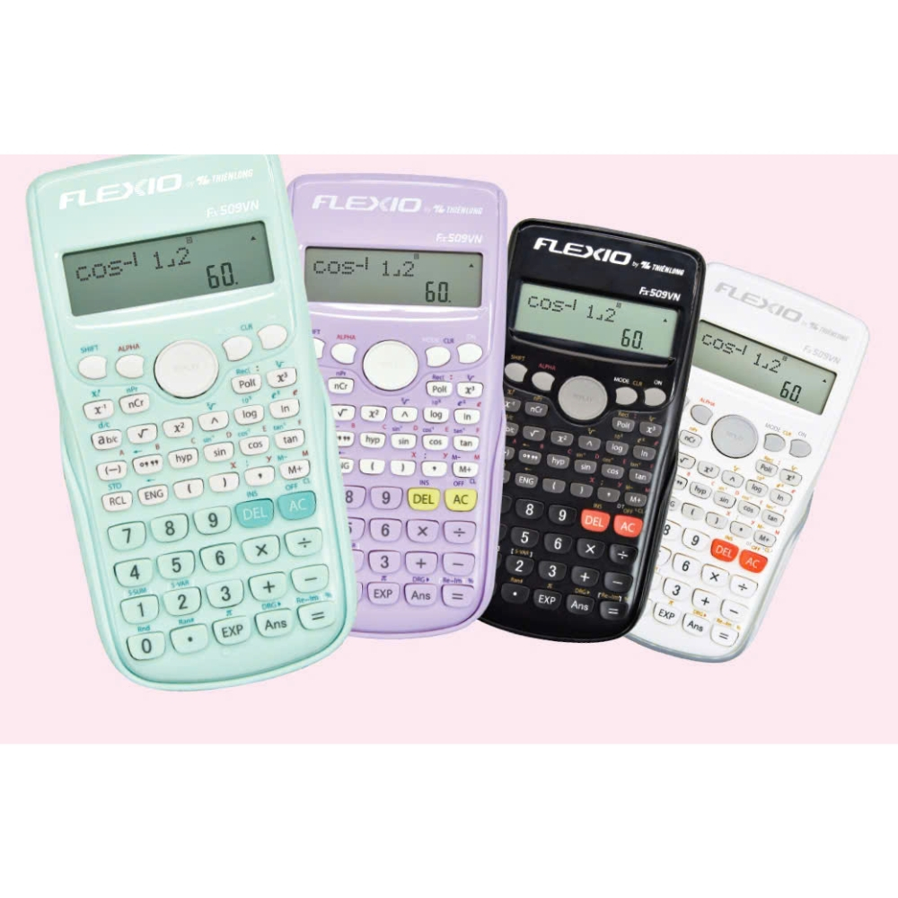 Máy Tính Khoa Học Thiên Long Flexio Fx509VN - Có 244 Tính Năng, Màn Hình Hiển Thị 2 Dòng