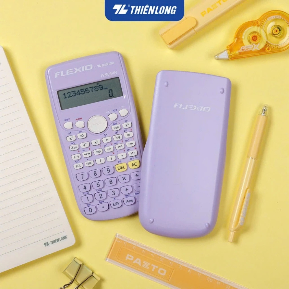 Máy Tính Khoa Học Thiên Long Flexio Fx509VN - Có 244 Tính Năng, Màn Hình Hiển Thị 2 Dòng