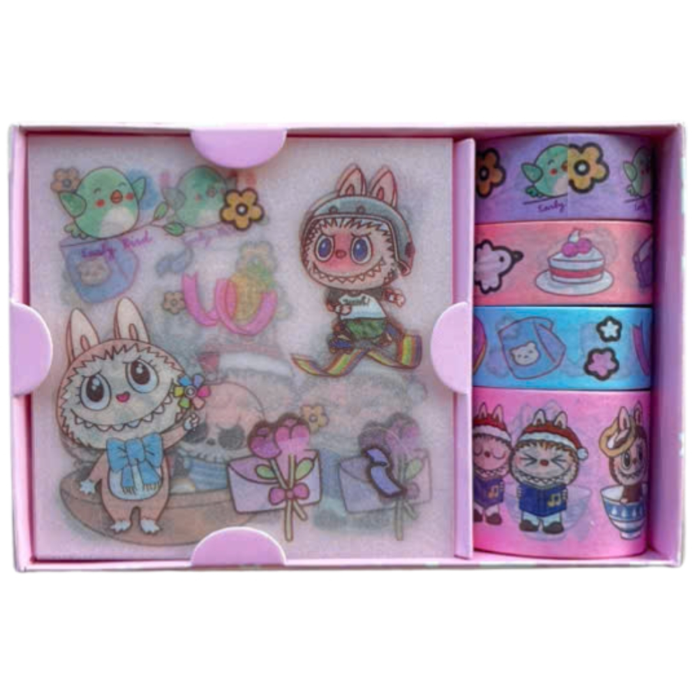 Sticker Hộp Labubu - Hình Dán Sticker Nhiều Mẫu Ngẫu Nhiên Làm Quà Tặng