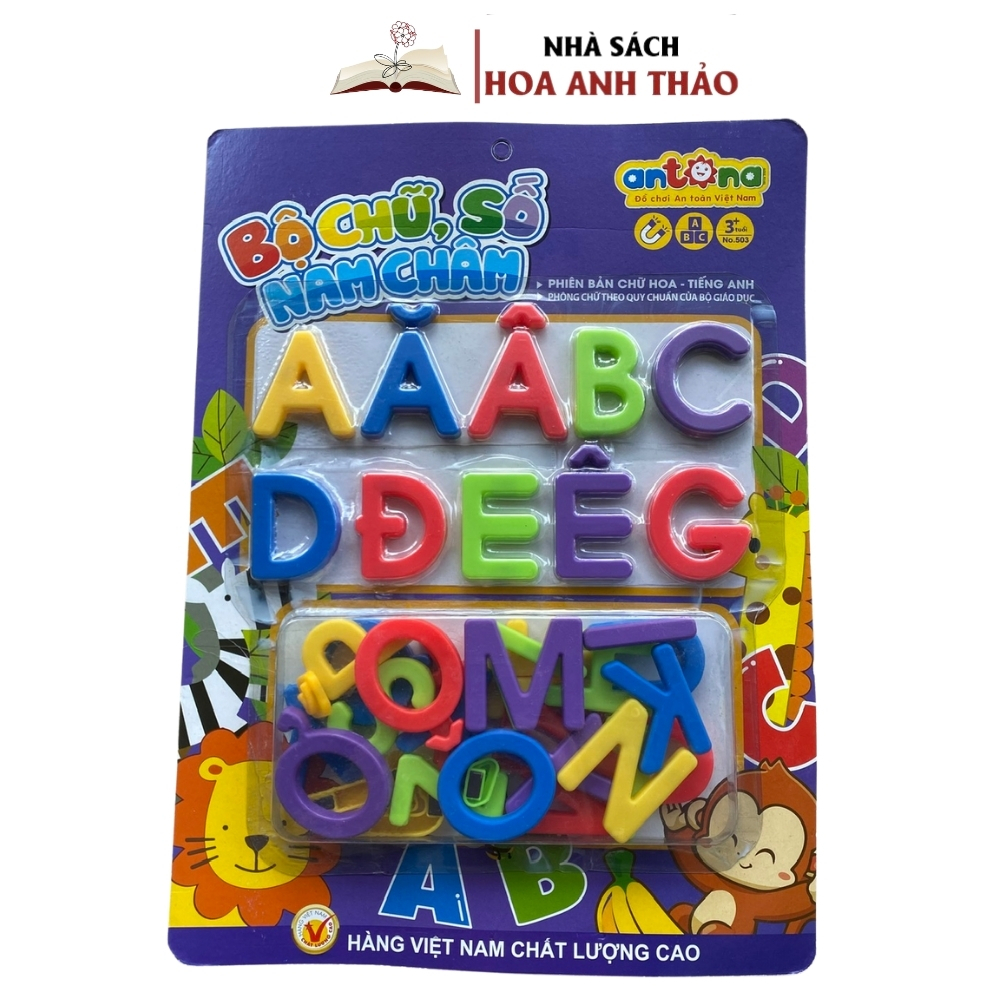 Combo Bộ chữ cái và bộ chữ số nam châm từ nhựa an toàn cho bé hàng Antona