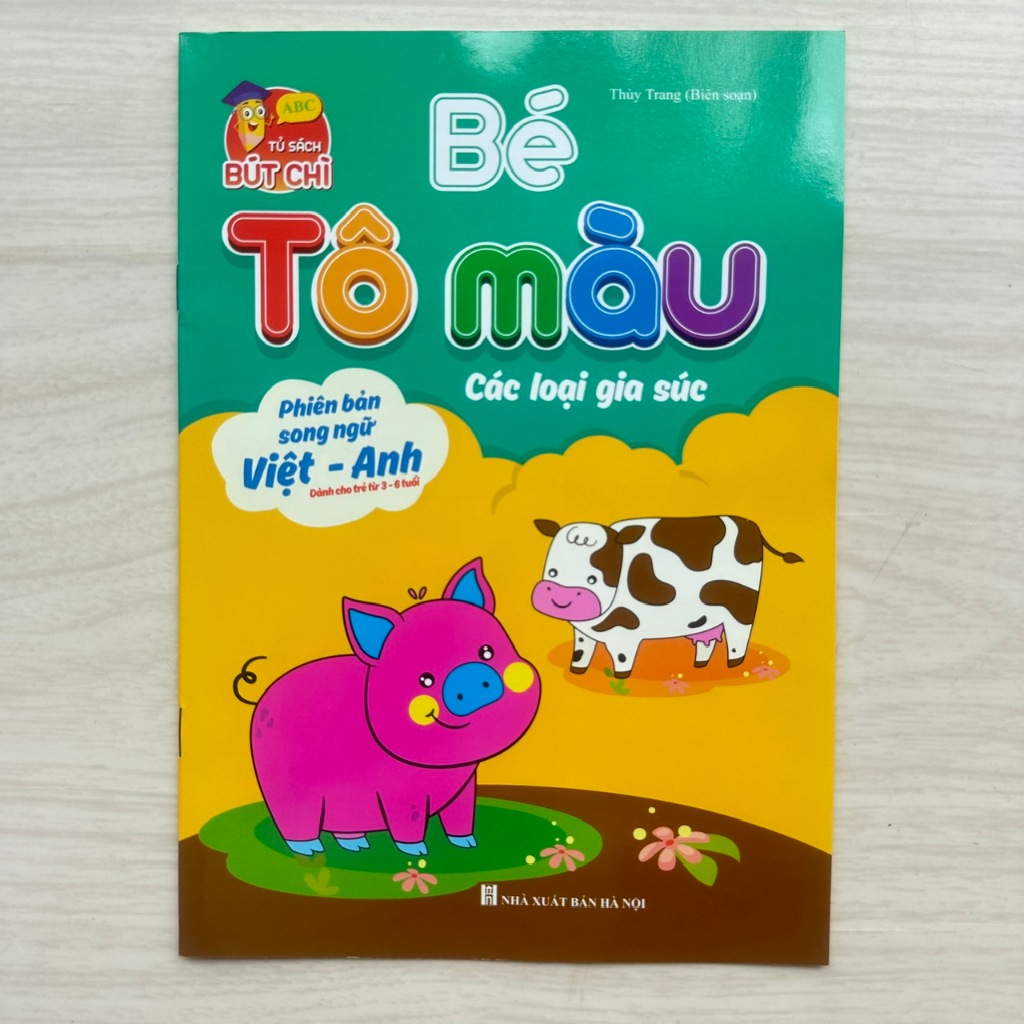 Sách Bé Tô Màu Phiên Bản Song Ngữ Việt Anh 3-6 Tuổi Nhiều Chủ Đề