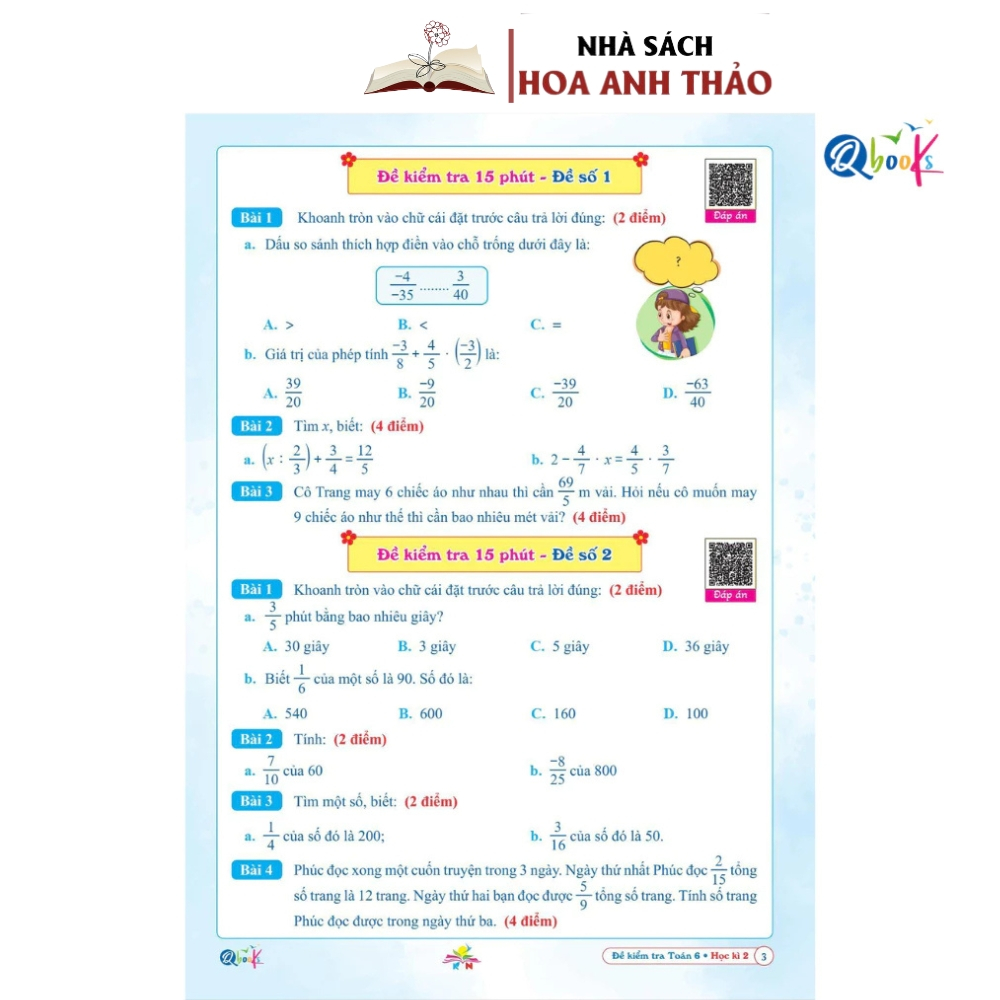 Sách - Bài tập tuần và đề kiểm tra toán lớp 6 tập 1, tập 2 kết nối tri thức