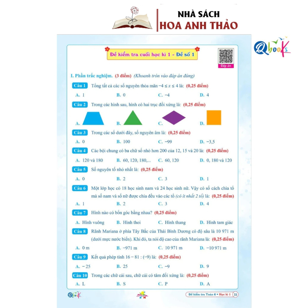 Sách - Bài tập tuần và đề kiểm tra toán lớp 6 tập 1, tập 2 kết nối tri thức