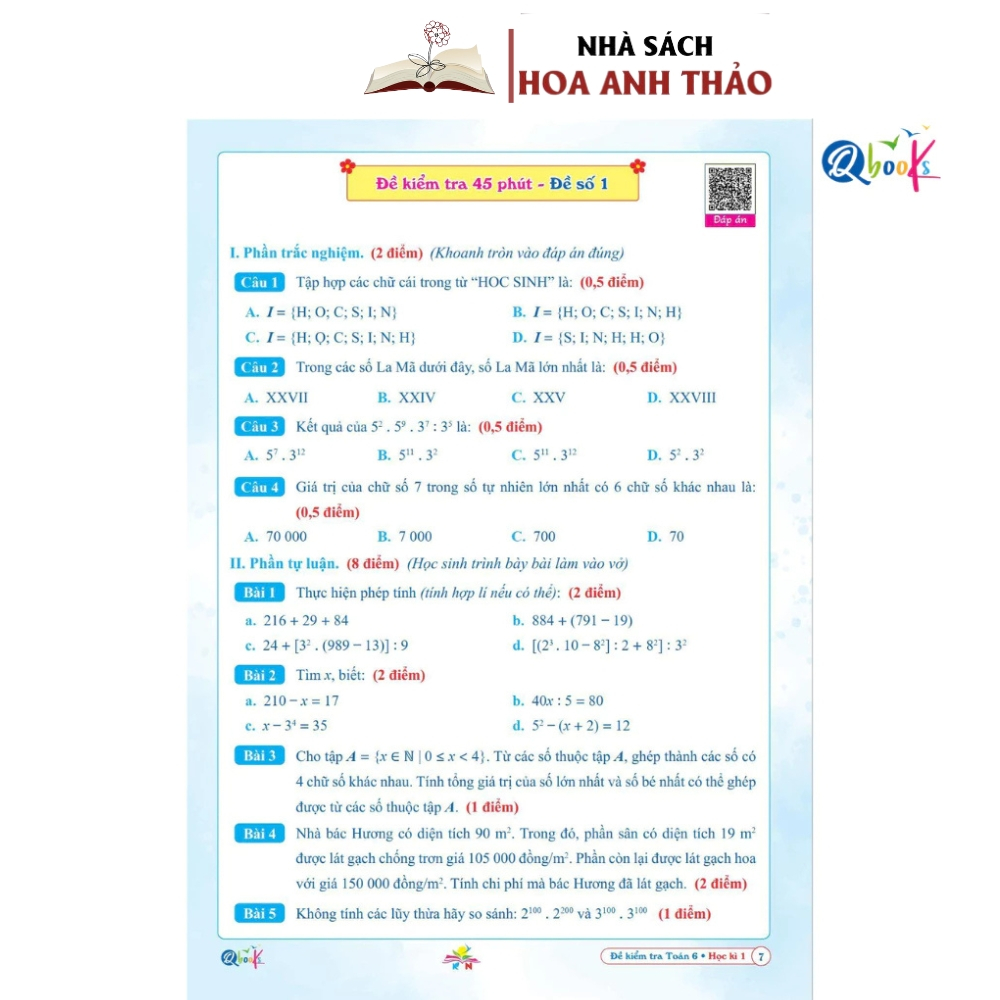 Sách - Bài tập tuần và đề kiểm tra toán lớp 6 tập 1, tập 2 kết nối tri thức