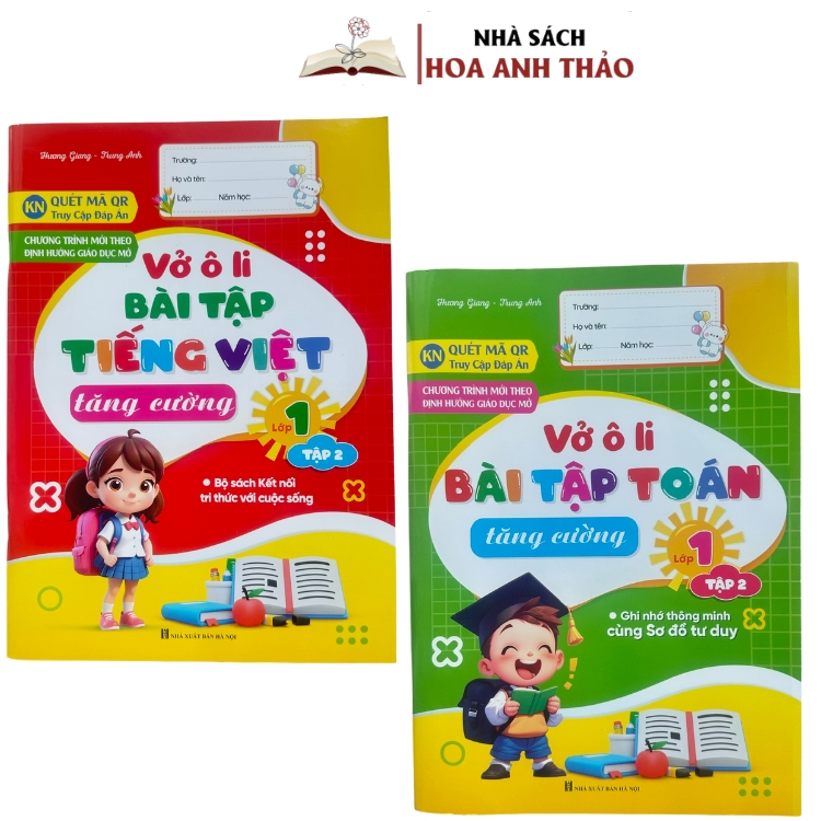 Sách - Vở ô li bài tập tăng cường toán và tiếng việt tăng cường lớp 1 tập 2 - Kết nối tri thức