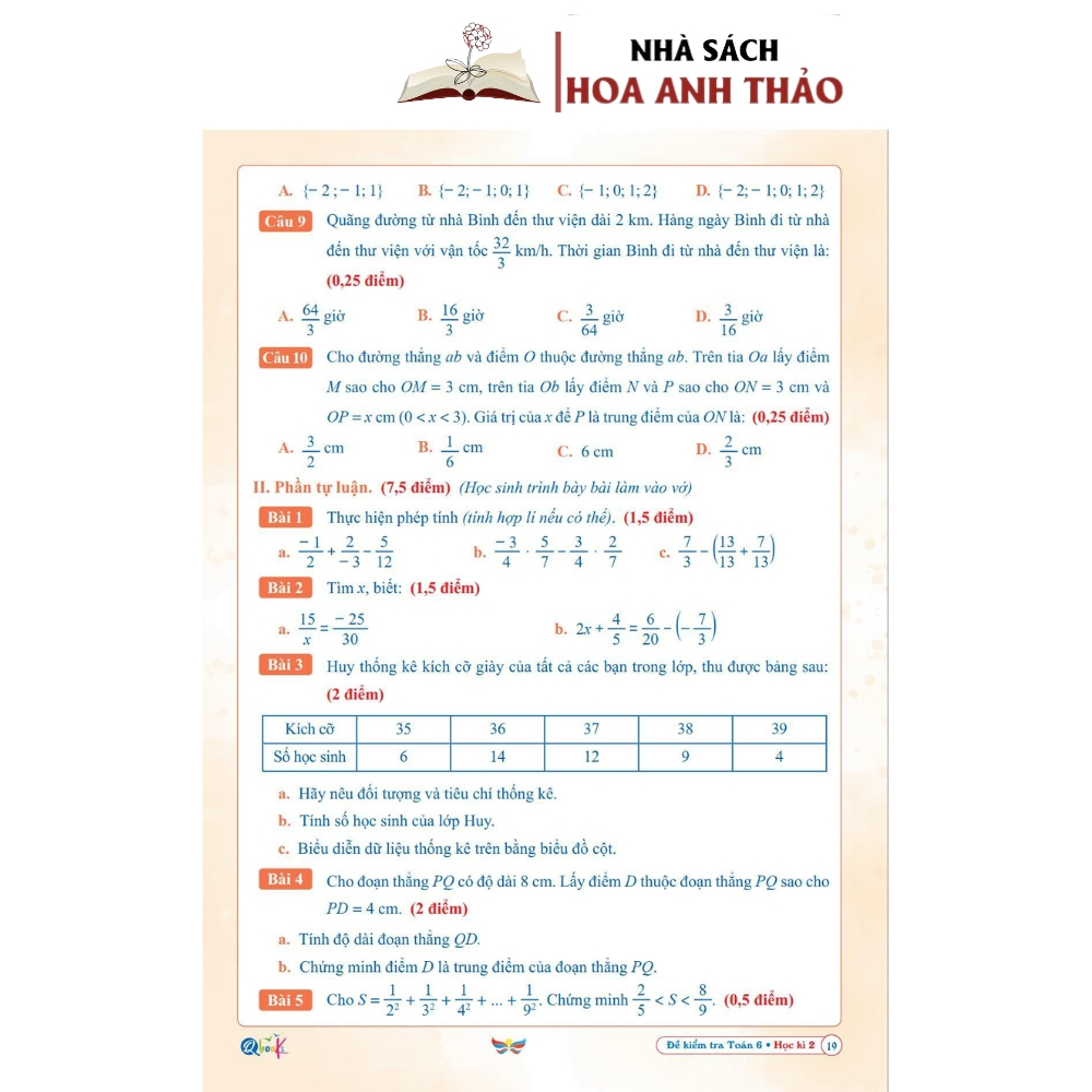 Sách - Bài tập tuần và đề kiểm tra toán lớp 6 tập 1, tập 2 - Cánh diều