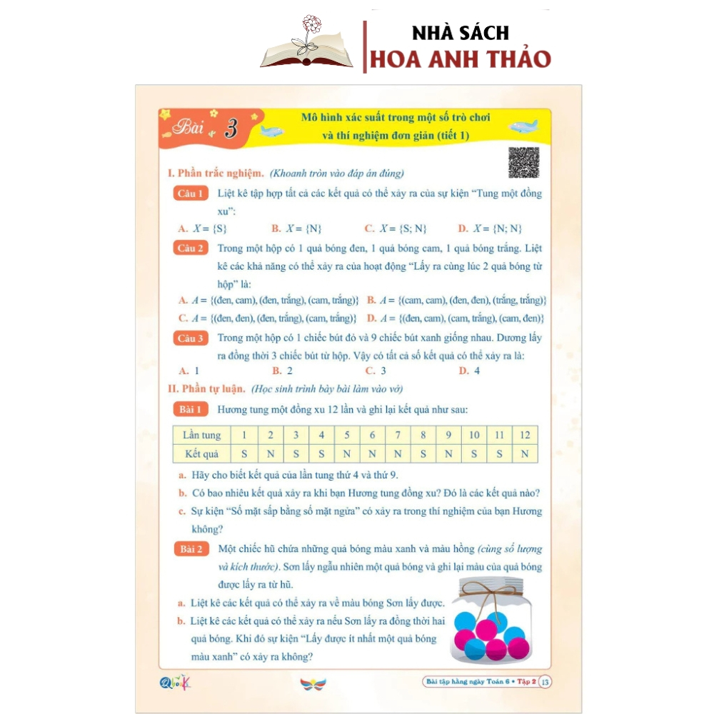 Sách - Bài tập hàng ngày Toán lớp 6 tập 1, tập 2 - Cánh diều