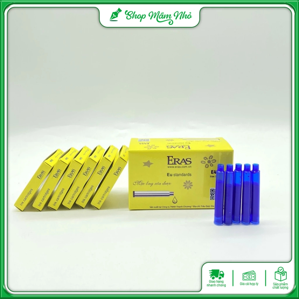 Vỉ 5 ống mực tẩy xoá Eras E444 đầu cắm 3.4mm dùng cho các loại bút máy xoá có gắn đầu tẩy - Hàng chính hãng