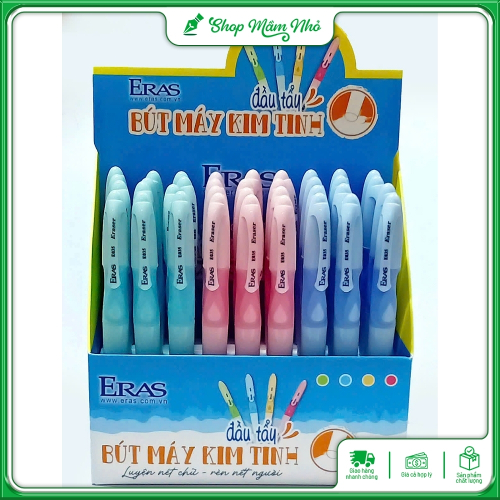 Bút máy xóa được Eras E035 - Ngòi kim tinh trơn, có đầu tẩyBút máy xóa được Eras E035 - Ngòi kim tinh trơn, có đầu tẩy, đệm cầm tay bằng cao su êm, viết lâu không thấy mỏi tay.