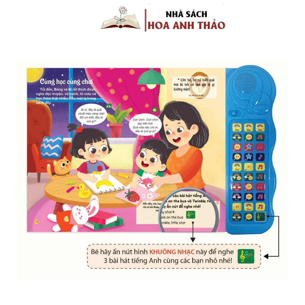 Sách âm thanh - Bé học nói phiên bản đặc biệt với 30 nút bấm - Dành cho trẻ từ 0-6 tuổi - Đinh tị Books