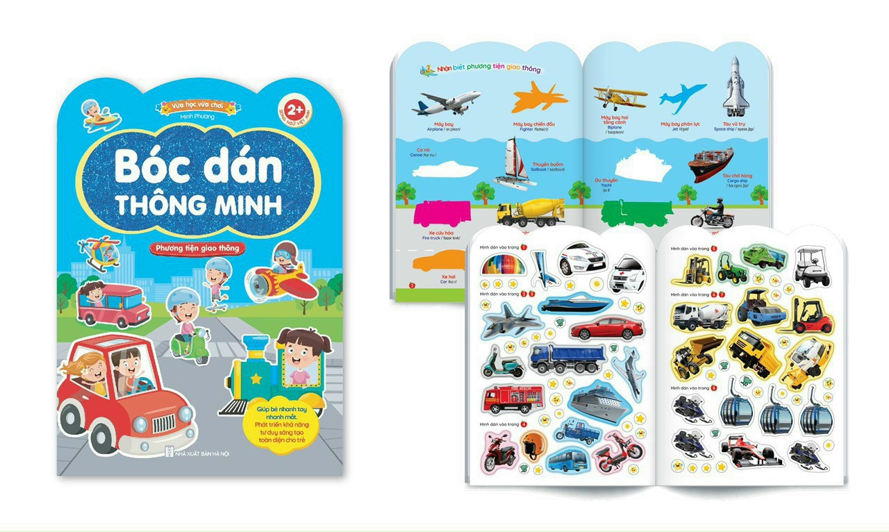 Combo 6 quyển Bóc dán thông minh song ngữ Việt Anh dành cho trẻ từ 2-6 tuổi