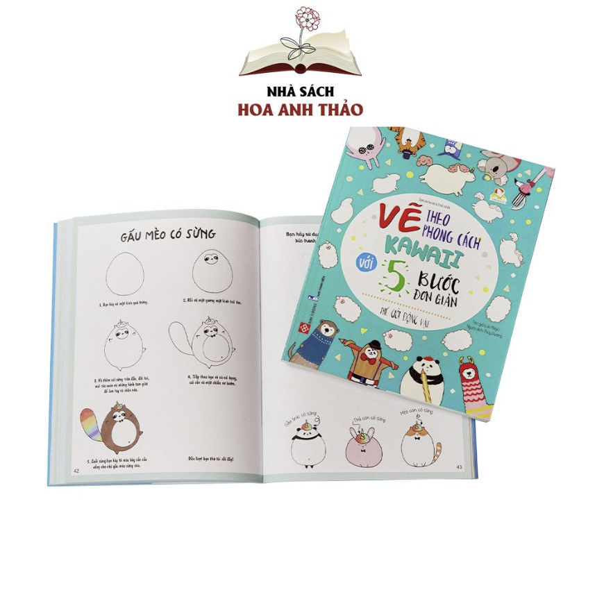 Combo 2 Sách Vẽ theo phong cách kawaii với 5 bước đơn giản