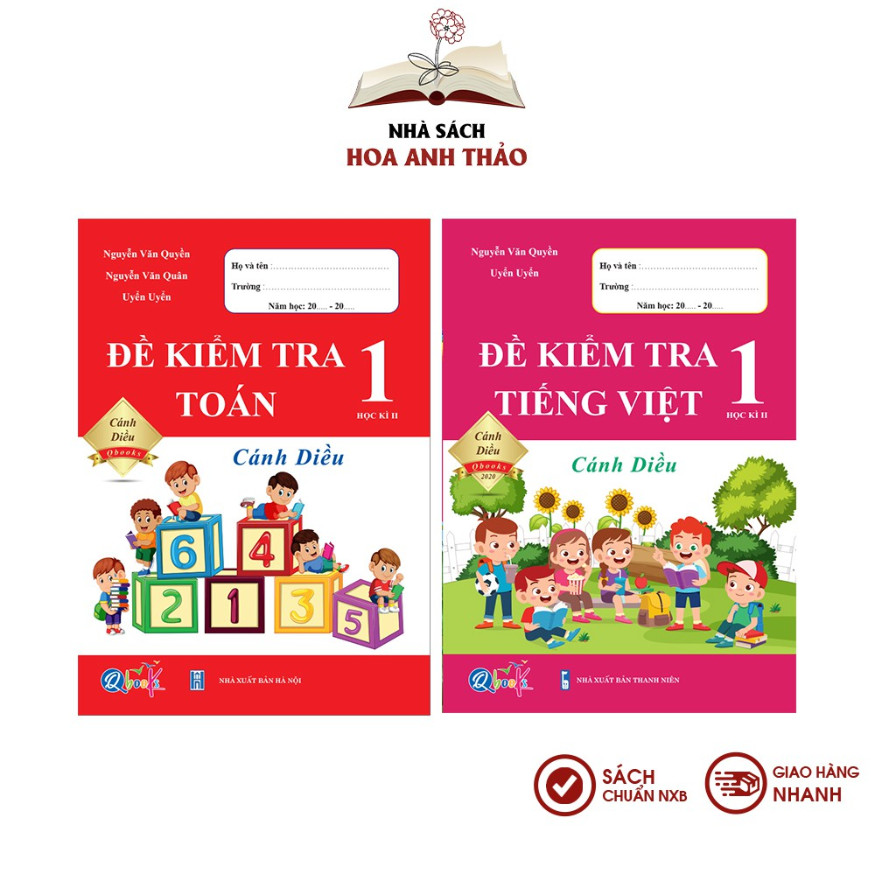 Combo 4 Sách - Bài tập tuần và Đề kiểm tra toán và tiếng việt lớp 1 học kỳ 2 Cánh diều