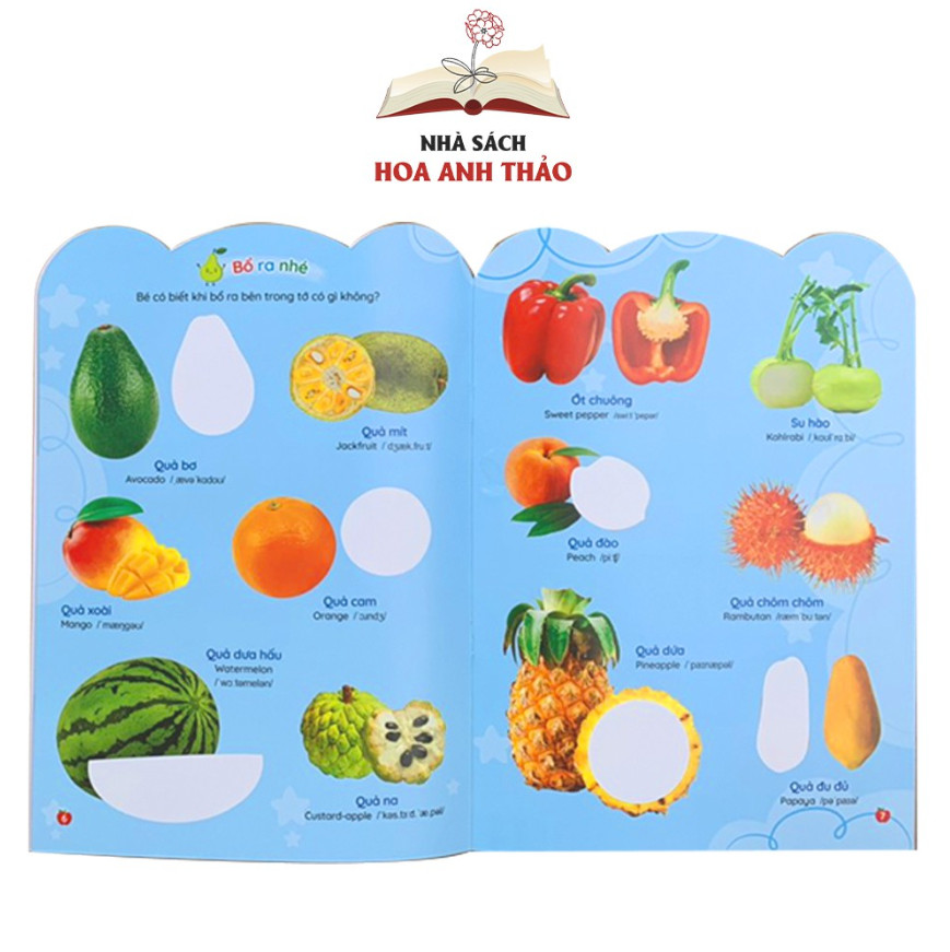 Combo 6 Sách Bóc dán thông minh song ngữ Việt Anh dành cho trẻ từ 2-6 tuổi