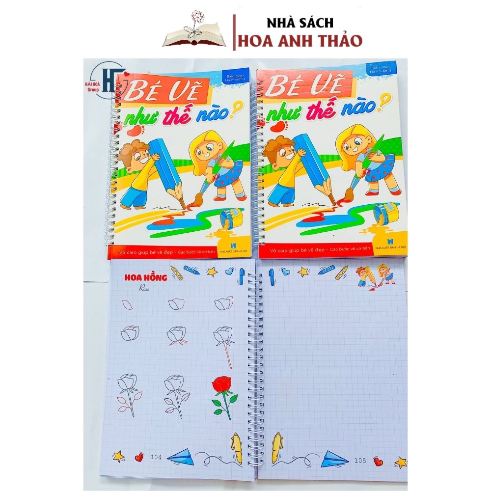 Sách Bé Vẽ Như Thế Nào? - Vở Caro Giúp Bé Vẽ Đẹp - Các Bước Vẽ Cơ Bản