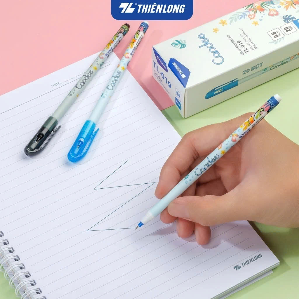 Bút Bi- Bút Nến Thiên Long TL-019 Ngì 0.6mm, Nét Viết Trơn, Êm Tay