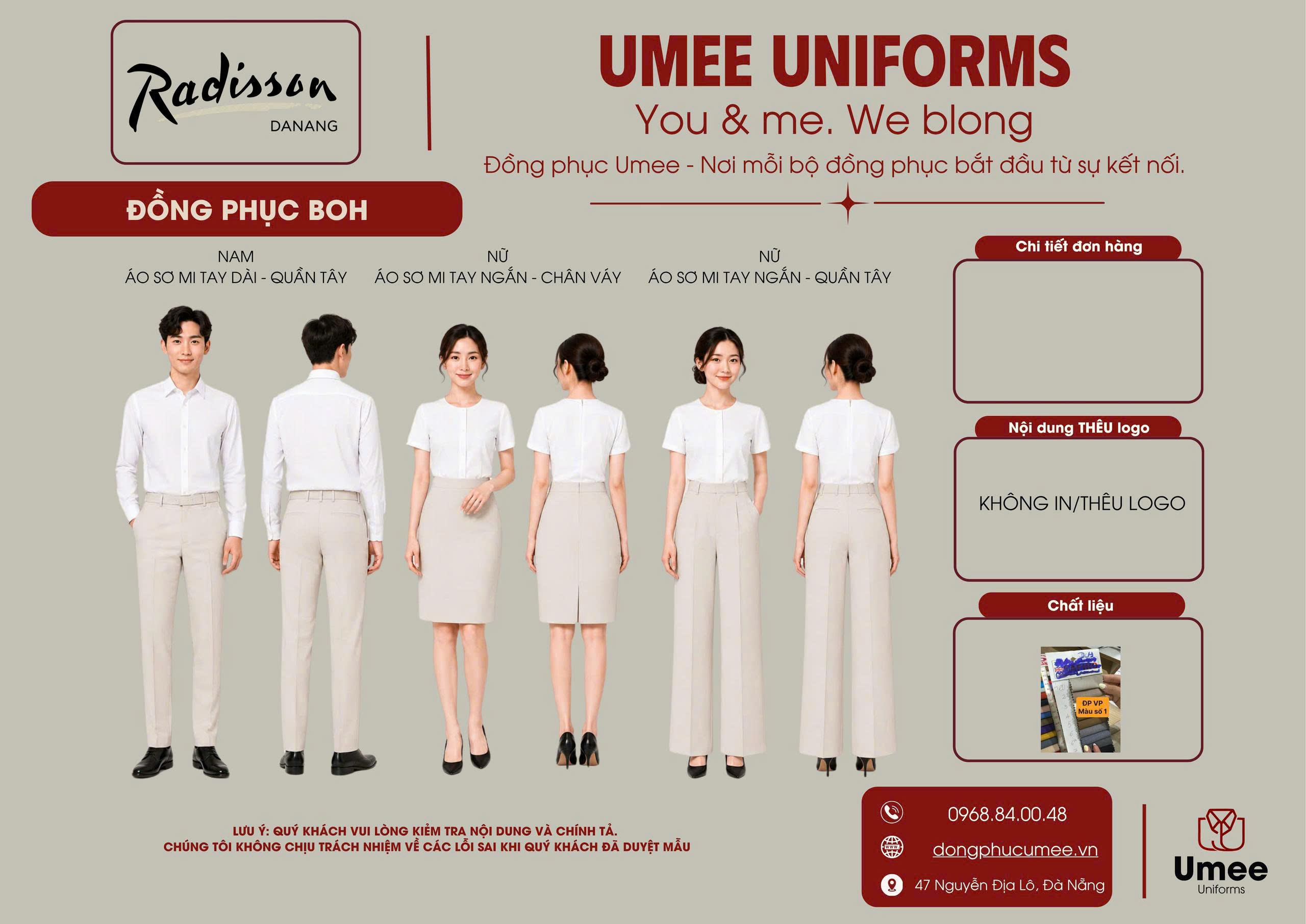 Đồng Phục Văn Phòng Khách Sạn - Thiết Kế Cho Radisson Đà Nẵng | Umee Uniforms