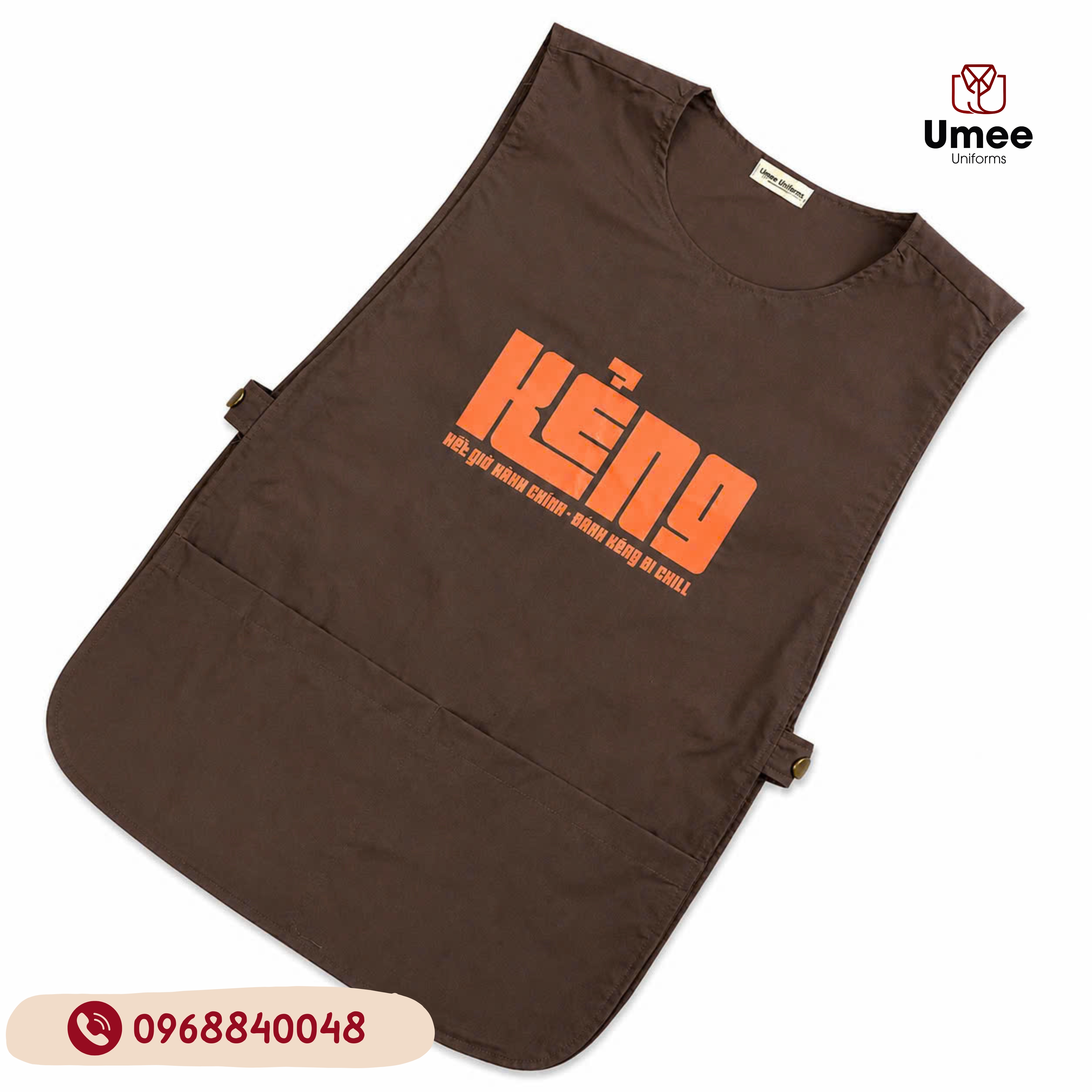 Tạp Dề Gile Nâu Chống Thấm Nước - Đồng Phục Kẻng | Umee Uniforms