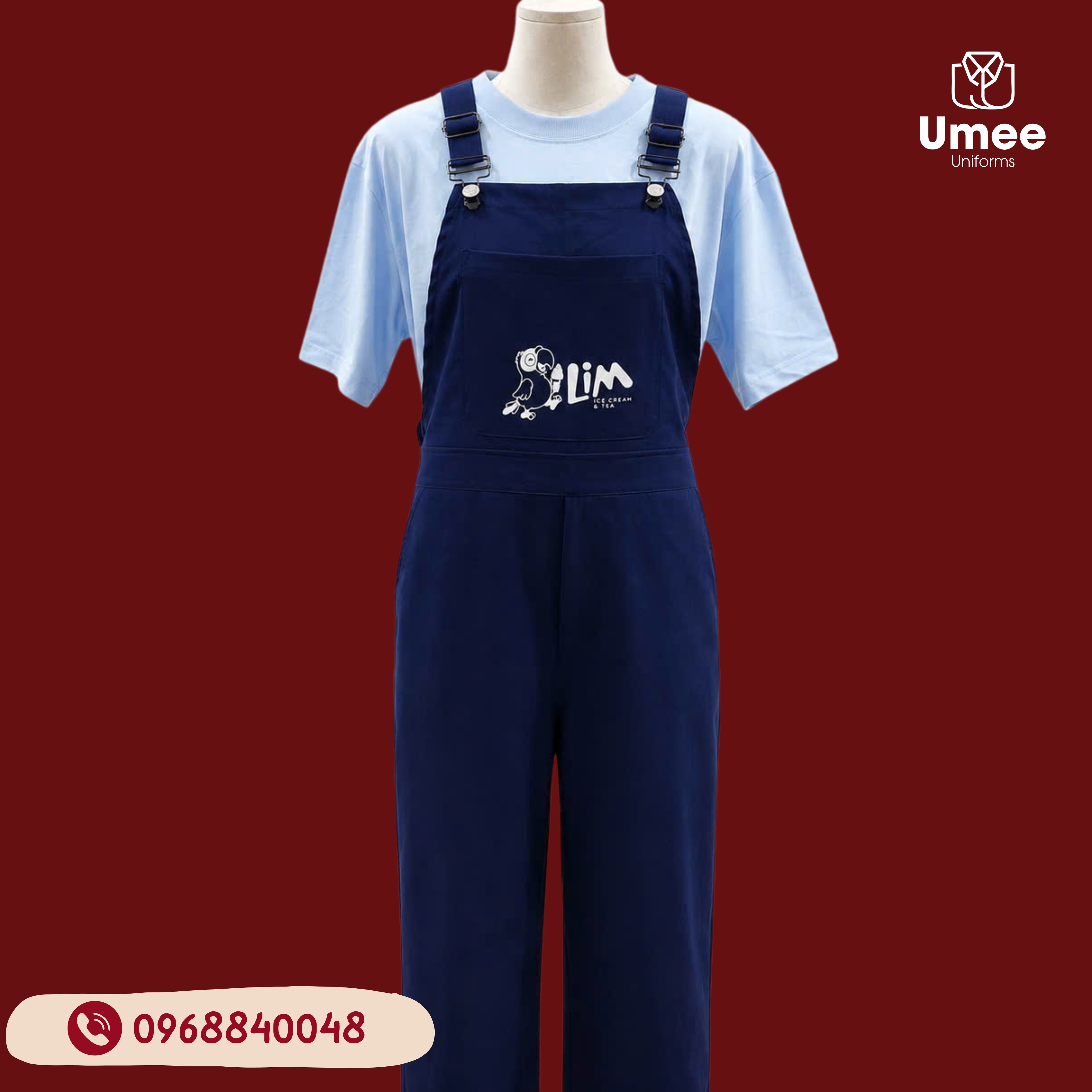 Yếm Xanh Navy Đồng Phục Quán Kem - Cây Kem Nhà Lim | Umee Uniforms