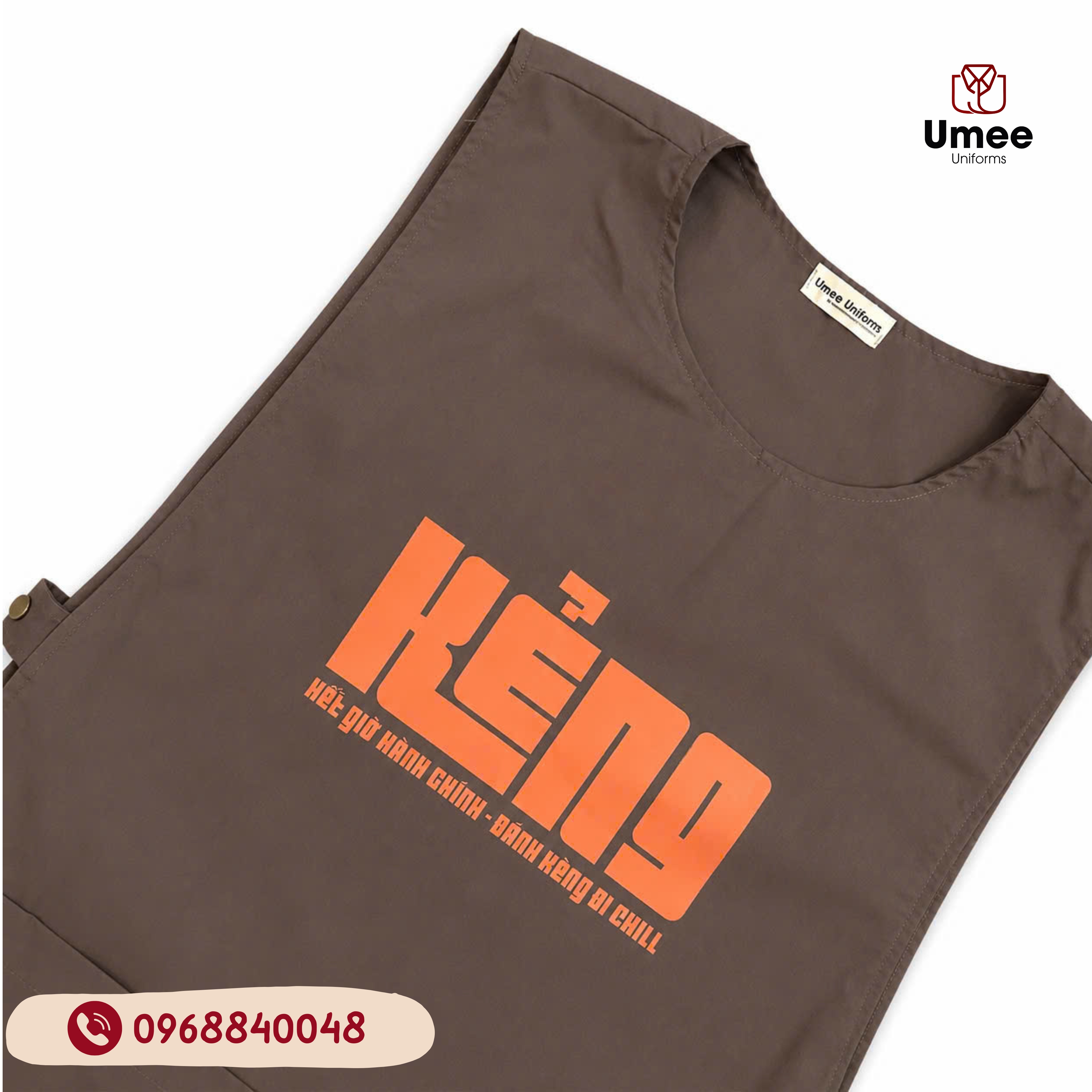 Tạp Dề Gile Nâu Chống Thấm Nước - Đồng Phục Kẻng | Umee Uniforms