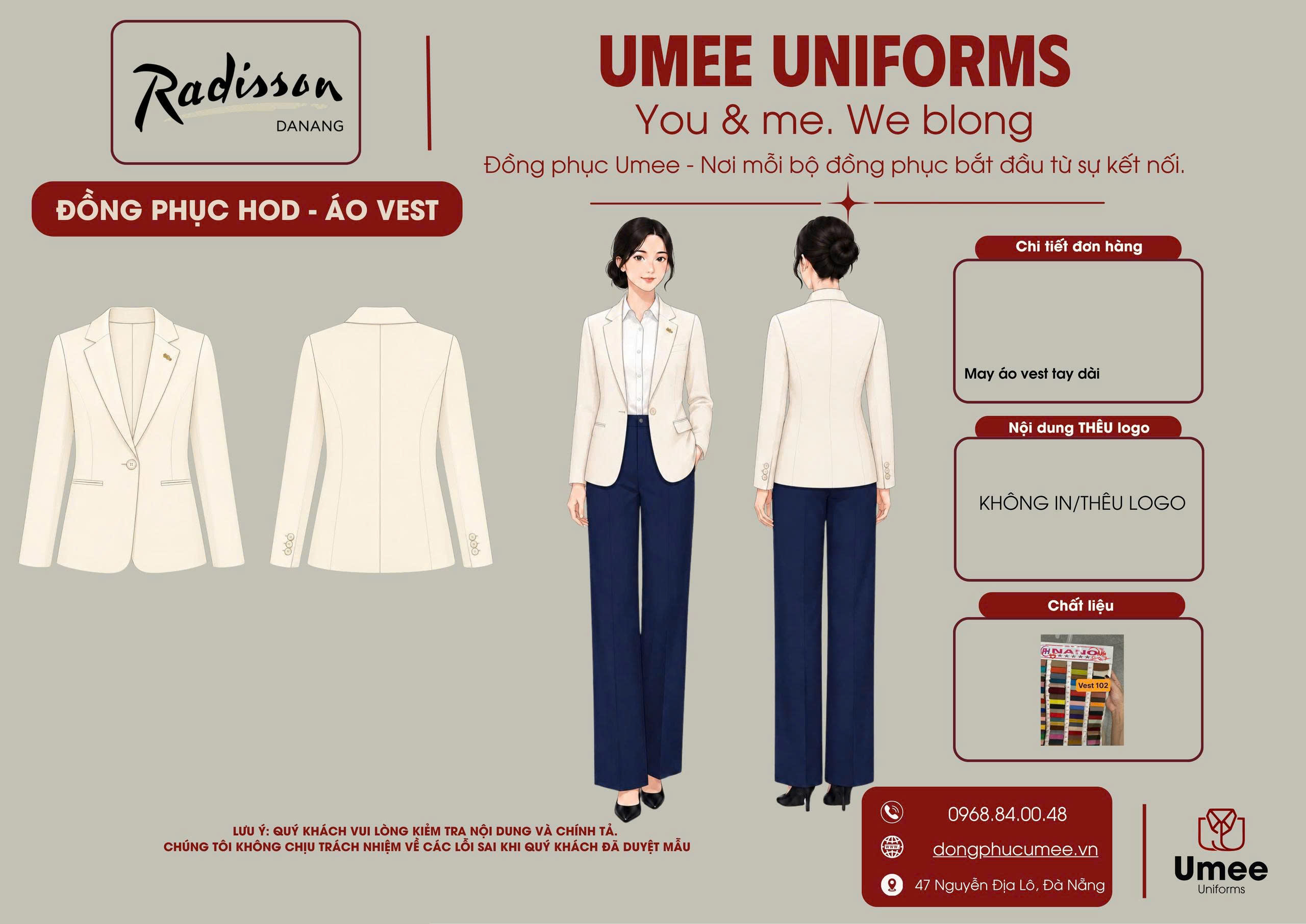 Đồng Phục Văn Phòng Khách Sạn - Thiết Kế Cho Radisson Đà Nẵng | Umee Uniforms