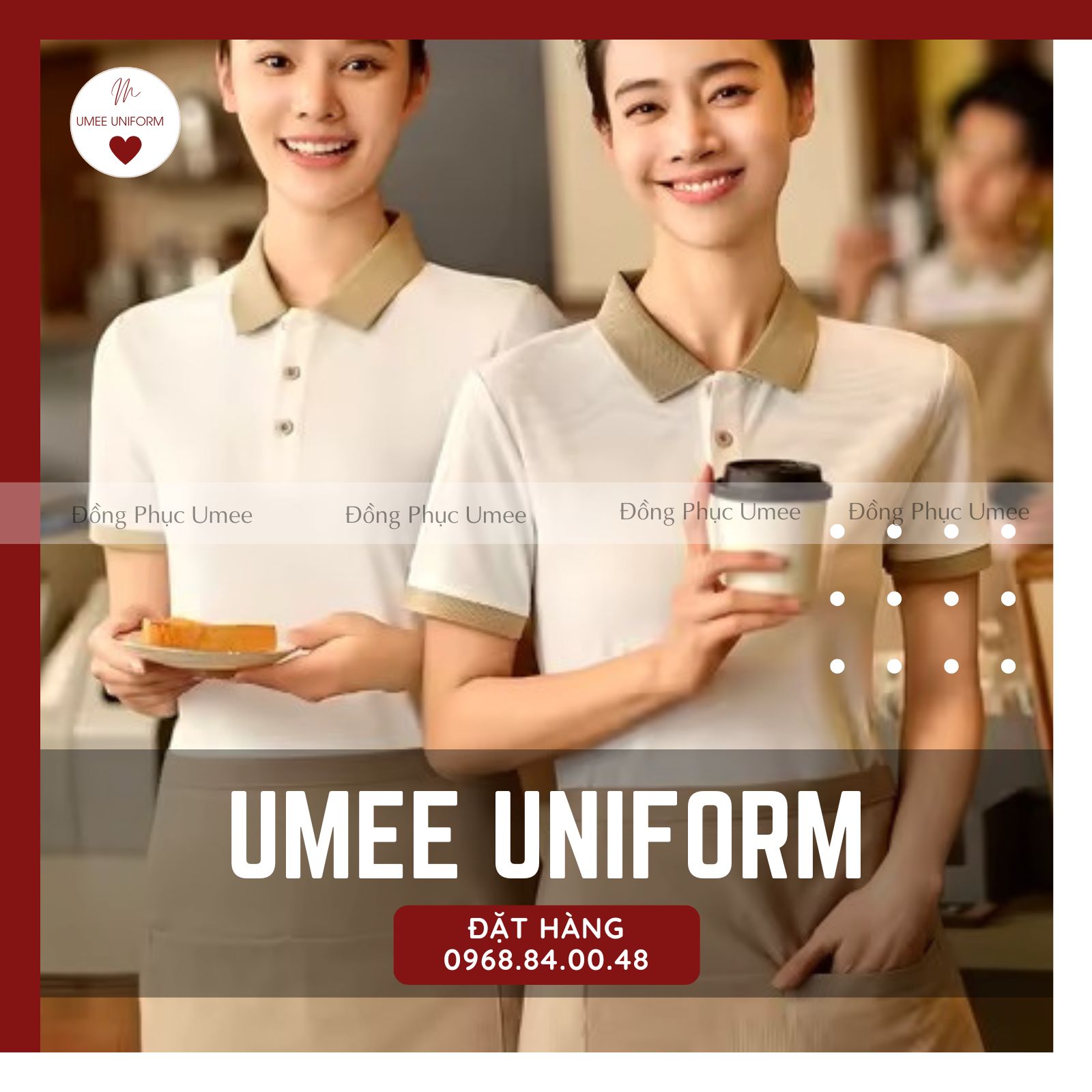 Đồng phục coffee áo thun polo màu cà phê sữa