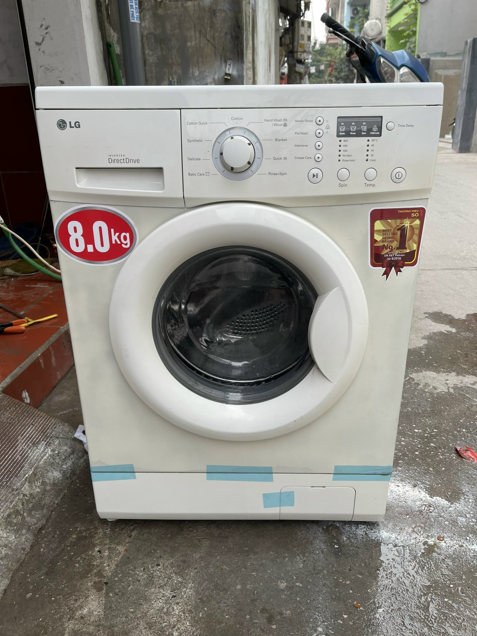 MÁY GIẶT LỒNG NGANG LG 8 KG NEW 85%
