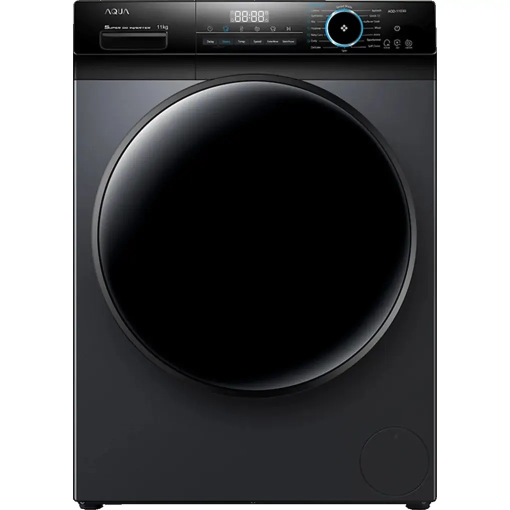 Máy Giặt Aqua Inverter lồng ngang 11 Kg AQD-D1103G.BK
