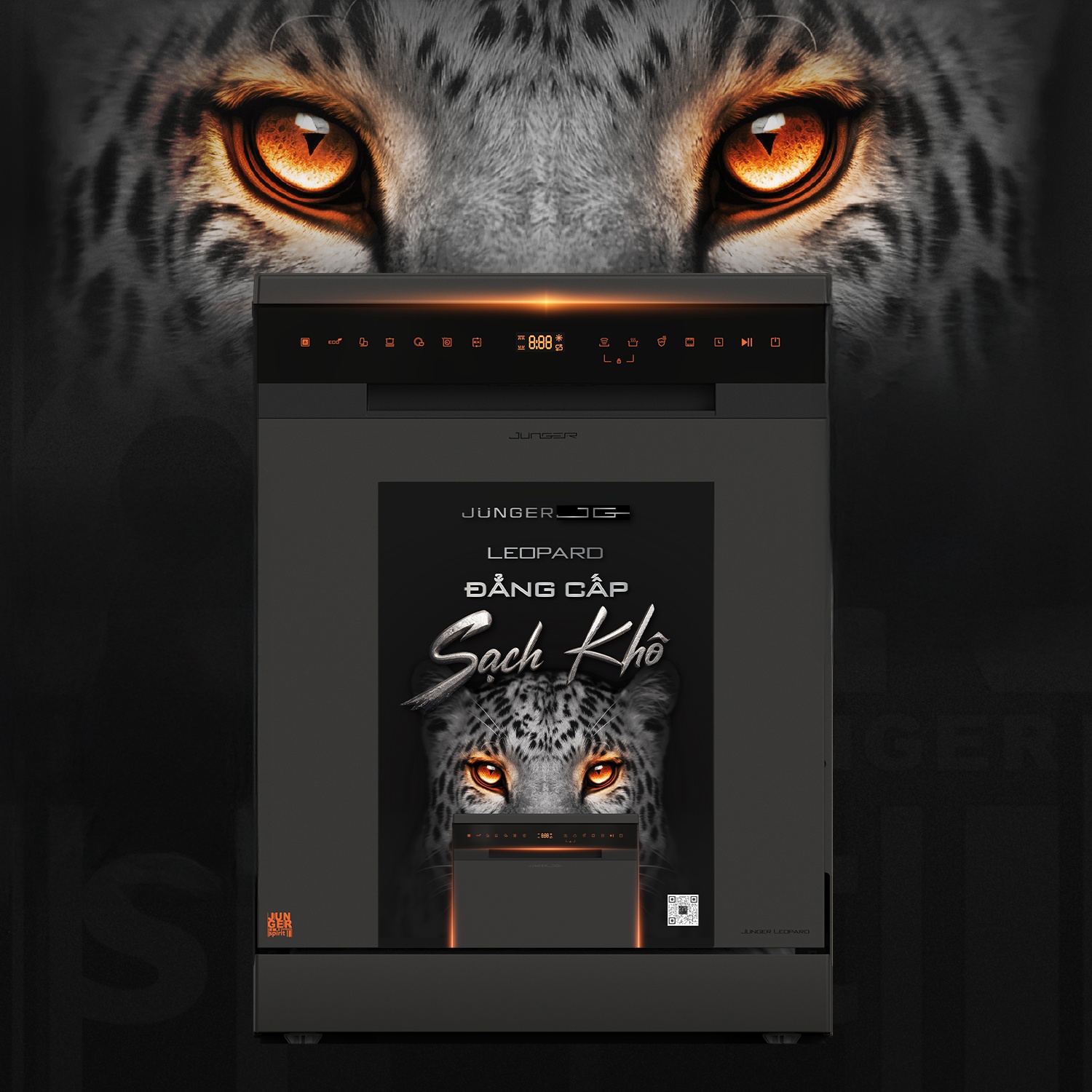 Máy rửa bát Junger 15 bộ LEOPARD DWJ-183-VG