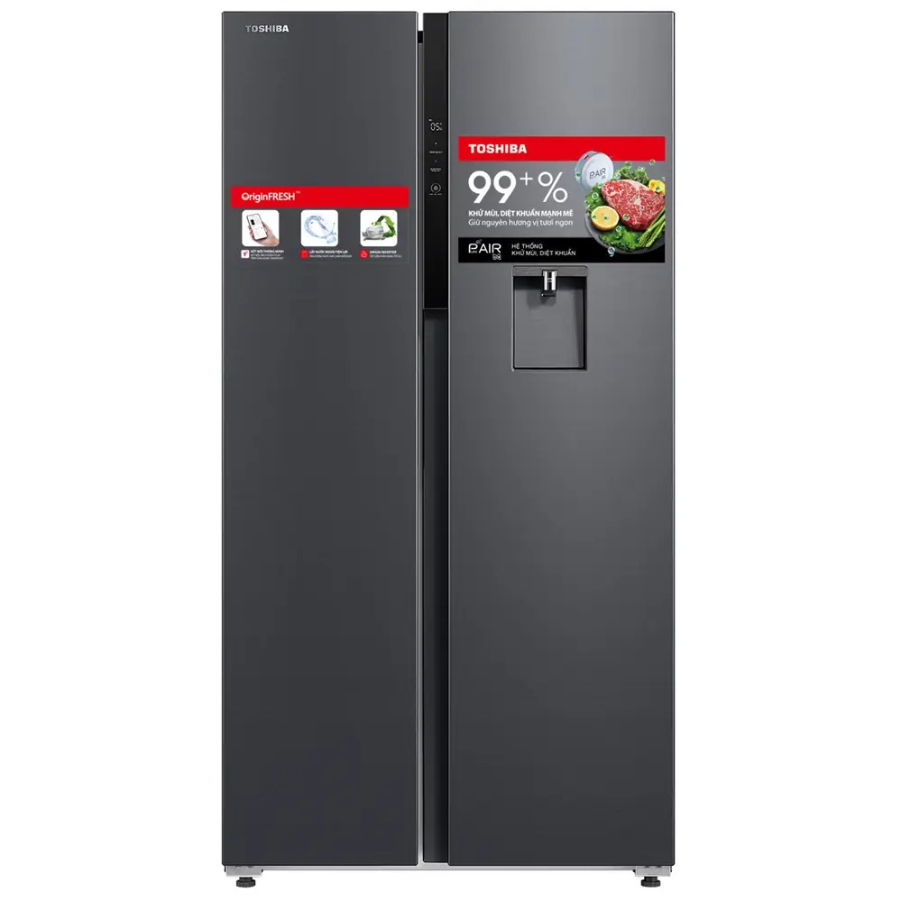 Tủ lạnh Toshiba inverter 596 lít side by side GR-RS775WI-PMV(06)-MG