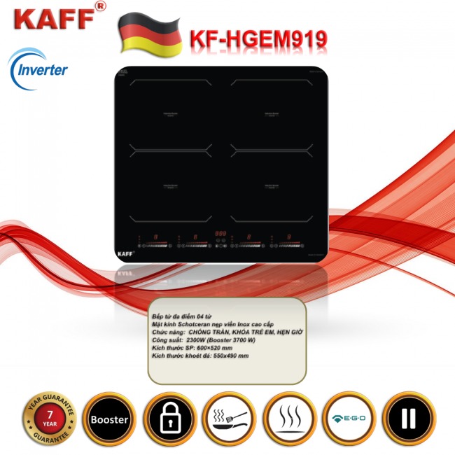 Bếp từ Kaff 4 vùng nấu KF-HGEM919