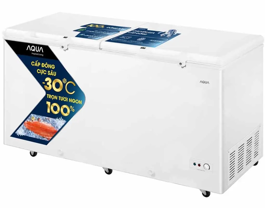 Tủ đông Aqua 2 ngăn đông mát Inverter 503 Lít AQF-C6102E