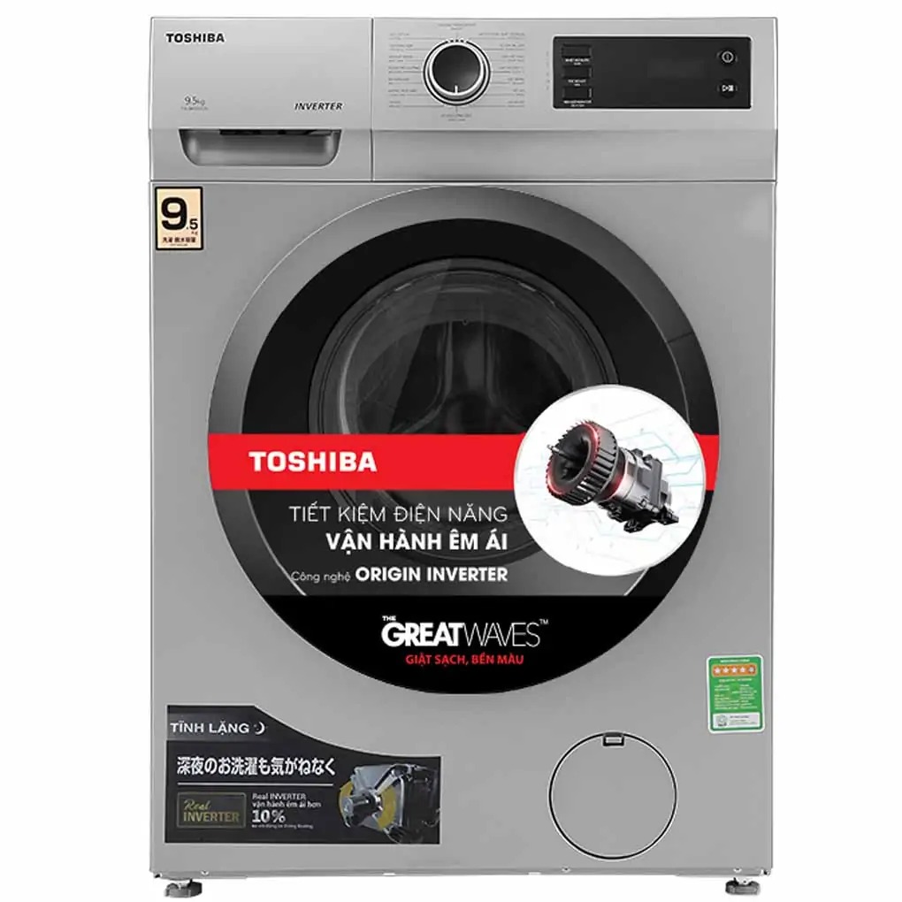 Máy giặt Toshiba Inverter lồng ngang 9.5 Kg TW-BK105S3V(SK)