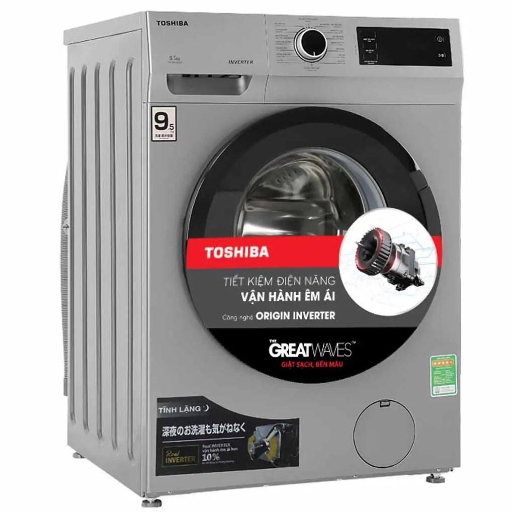 Máy giặt Toshiba Inverter lồng ngang 9.5 Kg TW-BK105S3V(SK)