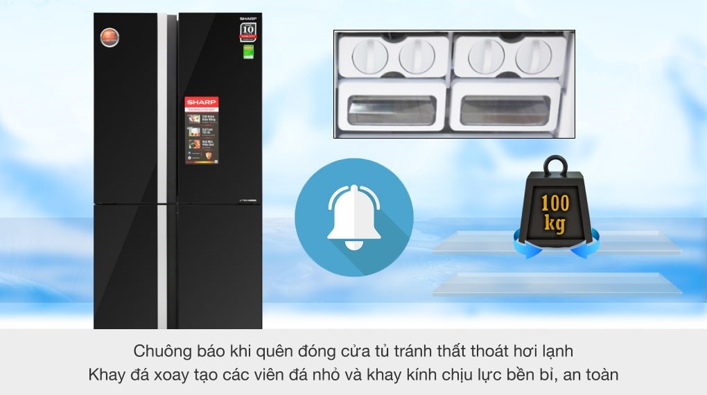 Tủ lạnh Sharp inverter 678 lít multi door SJ-FX688VG-BK