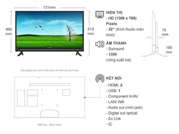 Android Tivi Sharp 32 inch 2T-C32BG1X