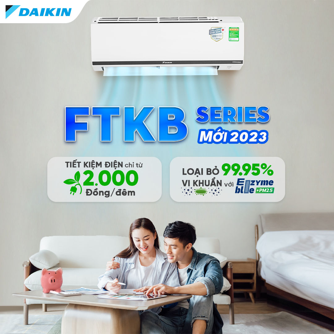 Điều hòa Daikin 9000 btu 1 chiều Inverter FTKB25XVMV (mới 2023)