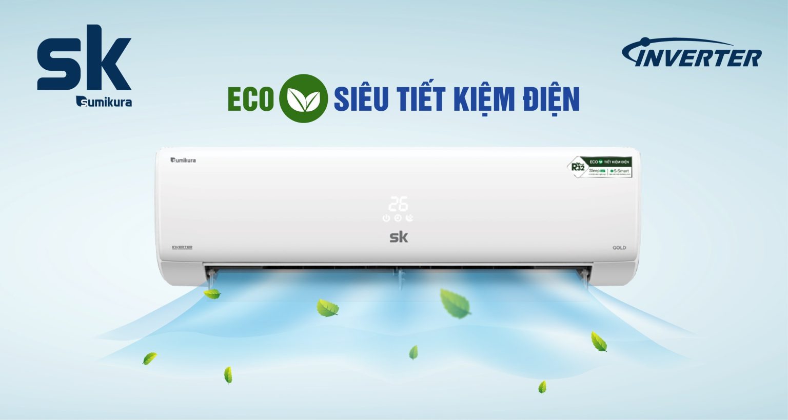 Điều hòa Sumikura 24000BTU 1 Chiều Inverter APS/APO-240 Gold